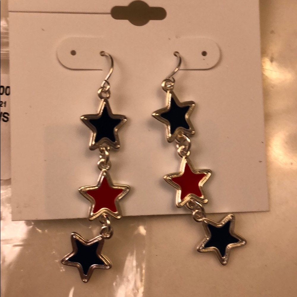 Red and blue, silver 🇺🇸 Star ⭐️ earrings!